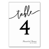 Élégante carte de table minimaliste moderne (Dos)
