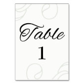 Elégante carte de table noire et blanche (Dos)