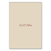 Elégante carte de table Rose rouge et Poitrine crè (Dos)