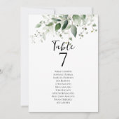 Élégante carte de tableau vert nombre de sièges (Devant)