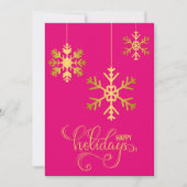 Élégante carte de vacances à plat Pink and Gold Sn (Devant)