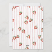 Elégante carte de vacances biFlat à la fraise aqua (Dos)