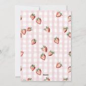 Elégante carte de vacances biFlat à la fraise aqua (Dos)