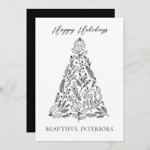 Elégante carte de vacances Black White (Devant / Derrière)