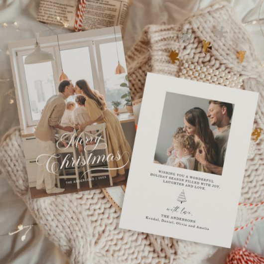 Elégante carte de vacances de la famille de Noël