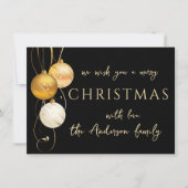 Elégante carte de vacances de Noël dorée (Devant)