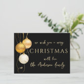 Elégante carte de vacances de Noël dorée (Debout devant)