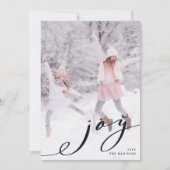 Elégante Carte de vacances de Noël Joy Photo (Devant)