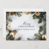 Elégante carte de vacances de Noël Pine Tree Busin (Devant)