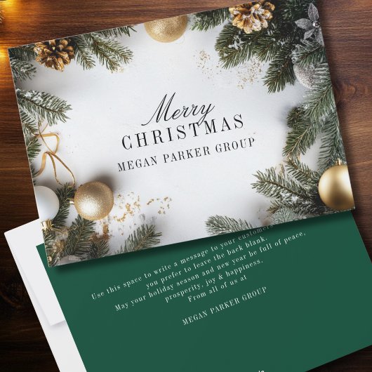 Elégante carte de vacances de Noël Pine Tree Busin