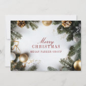 Elégante carte de vacances de Noël Pine Tree Busin (Devant)