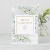 Élégante carte de vacances de Noël Snowflakes (Debout devant)