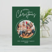 Élégante Carte de vacances élégante Plaid Vert (Debout devant)