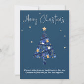 Elégante carte de vacances en Arbre de Noël Bleu D (Devant)