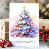 Elégante carte de vacances famille sapin de Noël