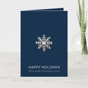 Élégante carte de vacances minimaliste Snowflake