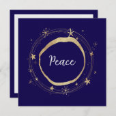 Elégante carte de vacances moderne Peace Gold Star (Devant / Derrière)