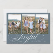 Élégante carte de vacances multi-photos Joyeuse Sc (Devant)