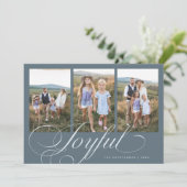 Élégante carte de vacances multi-photos Joyeuse su (Debout devant)