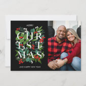 Élégante carte de vacances photo de Noël (Devant)