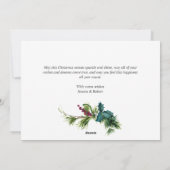 Elégante carte de vacances photo de Noël Holly Pin (Dos)