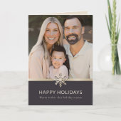 Elégante carte de vacances photo famille (Devant)