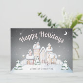 Elégante carte de vacances pour affaires Snowy Vil (Debout devant)