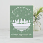 Élégante Carte de vacances verte à la menthe non d (Debout devant)