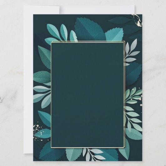 Élégante carte de verdure sombre (Devant)