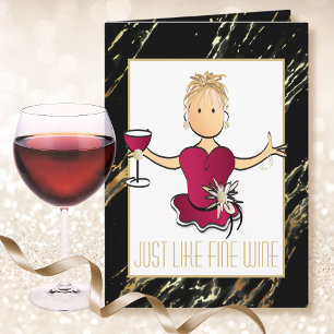 Elégante carte de vin chic Black Gold pour elle