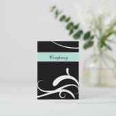 élégante carte de visite en bleu noir et blanc (Debout devant)