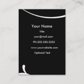 élégante carte de visite en bleu noir et blanc (Dos)