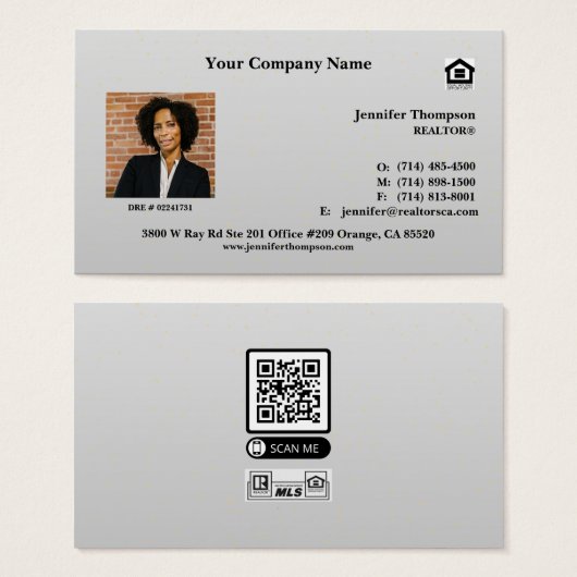 Elégante Carte de visite en marbre avec Parties sc (Devant & derrière)