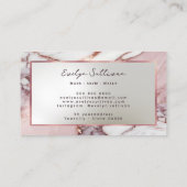 élégante carte de visite en marbre d'or rose (Dos)