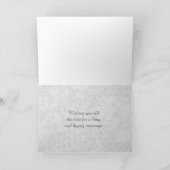 Elégante carte de voeux Argent et Blanc de mariage (Intérieur)