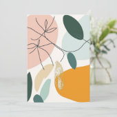 Élégante carte de voeux botanique Abstraite (Debout devant)