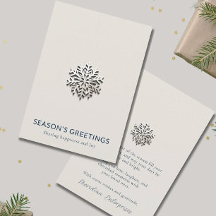 Élégante carte de voeux d'affaires Snowflake