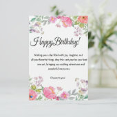 Elégante carte de voeux d'anniversaire Floral (Debout devant)