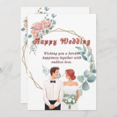 Elégante carte de voeux de mariage (Devant / Derrière)