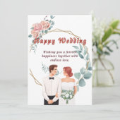 Elégante carte de voeux de mariage (Debout devant)