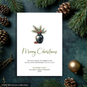 Élégante carte de vœux de Noël aquarelle Boho neut