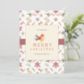 Élégante carte de voeux de Noël aux oiseaux d'hive (Debout devant)