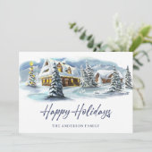 Élégante carte de vœux de Noël de campagne hiverna (Debout devant)