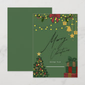 Élégante carte de voeux de Noël festif (Devant / Derrière)