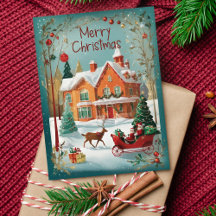 Elégante carte de voeux de Noël Joyeux