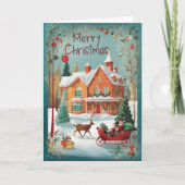 Elégante carte de voeux de Noël Joyeux (Devant)