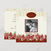 Elégante carte de voeux de Noël Poinsettia (Devant / Derrière)