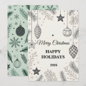 Elégante carte de voeux de Noël scandinave (Devant / Derrière)