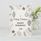 Elégante carte de voeux de Noël scandinave (Debout devant)