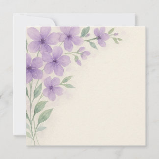 Elégante carte de voeux florale violet